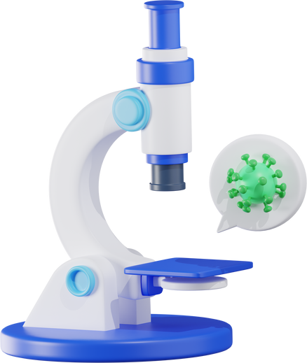 Microscope Medical 3D Illustration